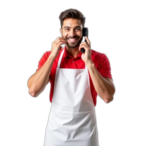 staff, food, man, red transparent PNG cut-out