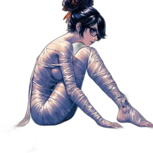 dress, concept art, comic book art, cyberpunk transparent PNG cut-out