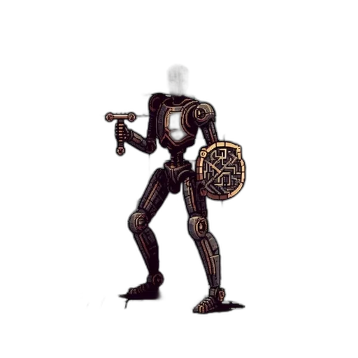robot, weapon, staff, sword transparent PNG cut-out