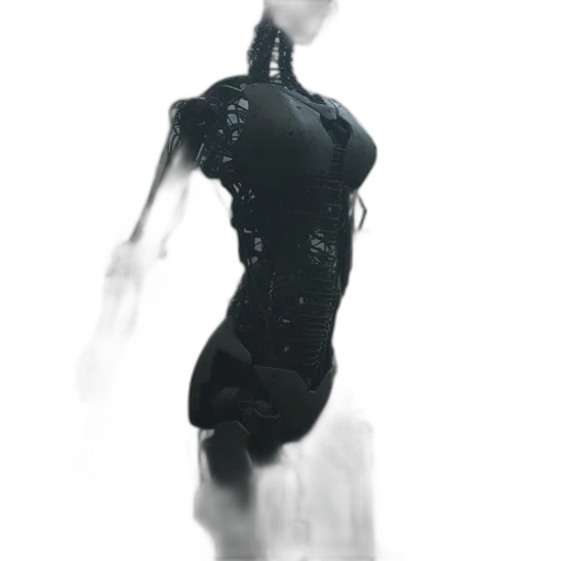 robot, dress, staff, sword transparent PNG cut-out
