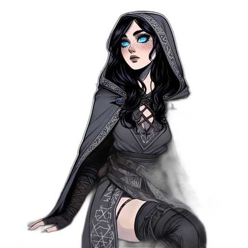 dress, fantasy art, concept art, comic book art transparent PNG cut-out