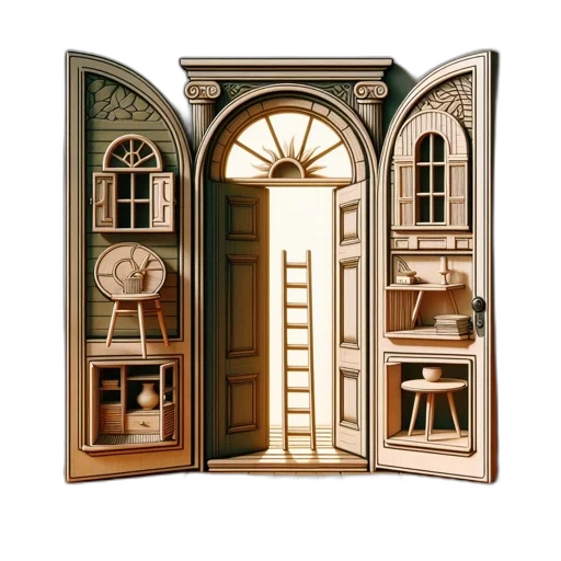 furniture, 3d render, concept art, elaborate transparent PNG cut-out