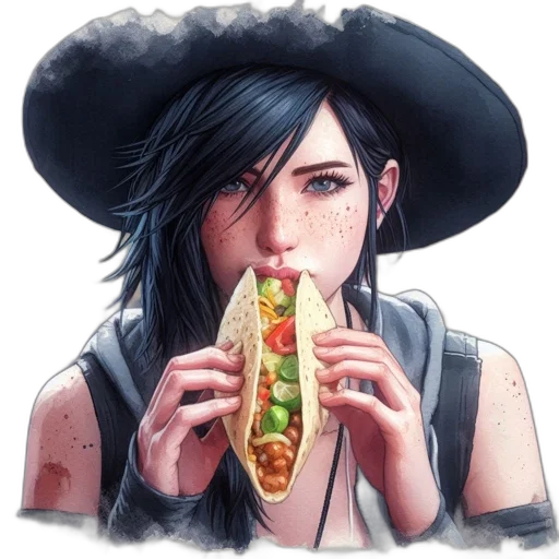 food, hat, face, weapon transparent PNG cut-out
