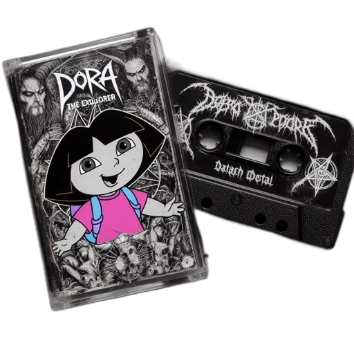 two, contrasting, cassette, tapes transparent PNG cut-out
