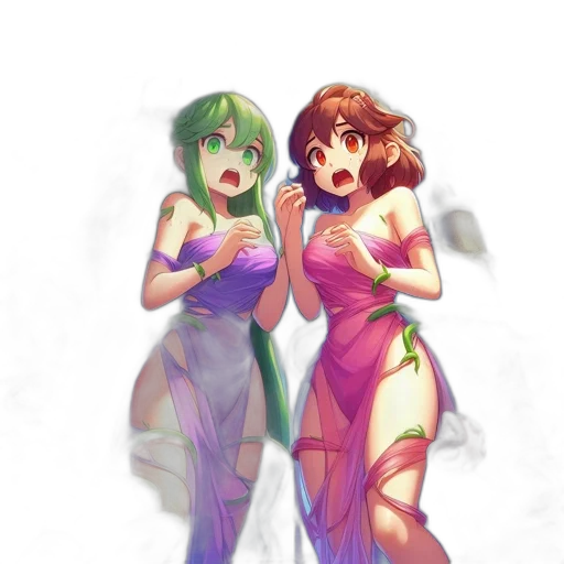 dress, concept art, vaporwave, anime transparent PNG cut-out