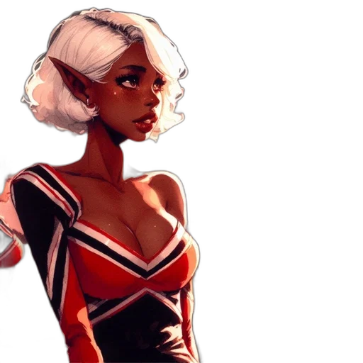 dress, face, hair, concept art transparent PNG cut-out