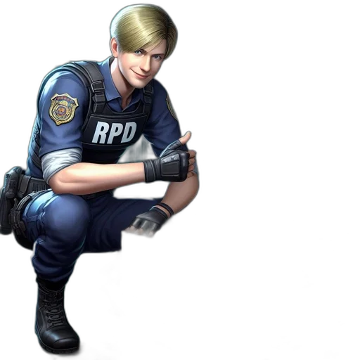 weapon, staff, face, jacket transparent PNG cut-out