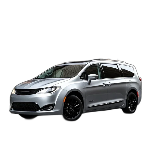 car, silver, minivan, parked transparent PNG cut-out