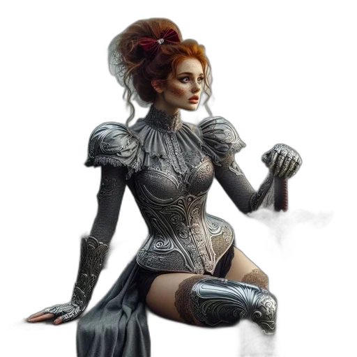 dress, robot, staff, concept art transparent PNG cut-out