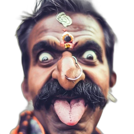 face, mask, staff, creature transparent PNG cut-out
