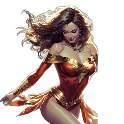 comic book art, concept art, fantasy art, golden transparent PNG cut-out