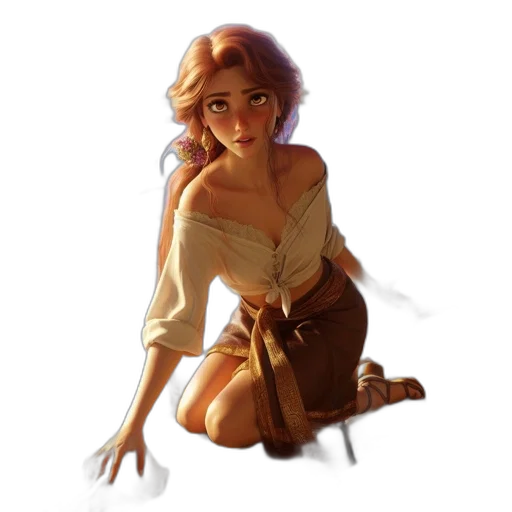 dress, staff, jewelry, face transparent PNG cut-out
