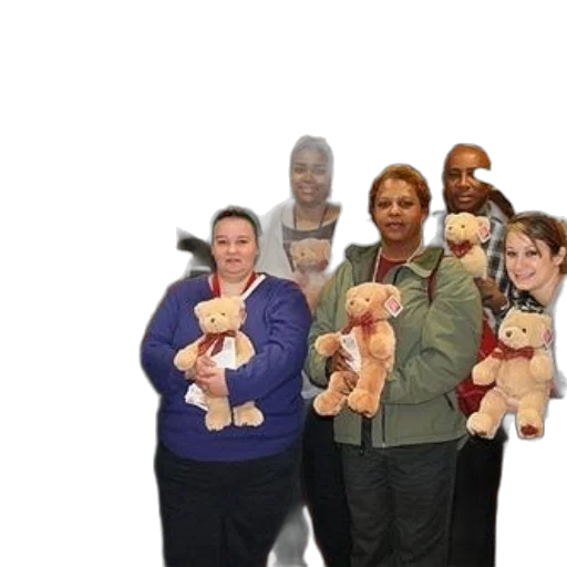 staff, group, people, holding transparent PNG cut-out