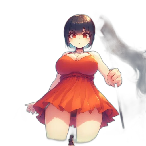 dress, staff, robot, weapon transparent PNG cut-out