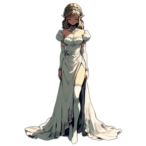 dress, crown, jewelry, concept art transparent PNG cut-out
