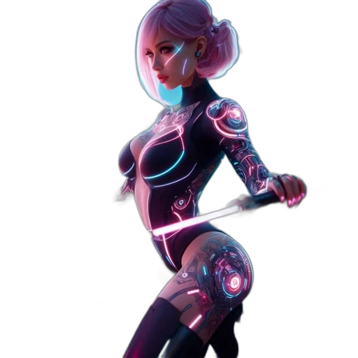 robot, staff, weapon, sword transparent PNG cut-out