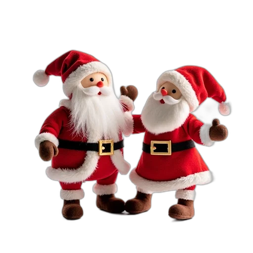 3d render, christmas, santas, white transparent PNG cut-out