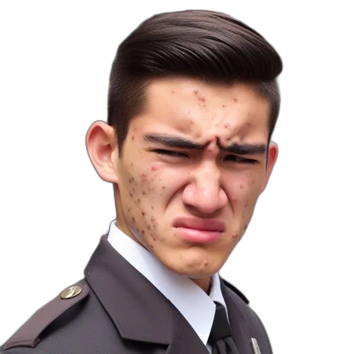 face, staff, jacket, creature transparent PNG cut-out