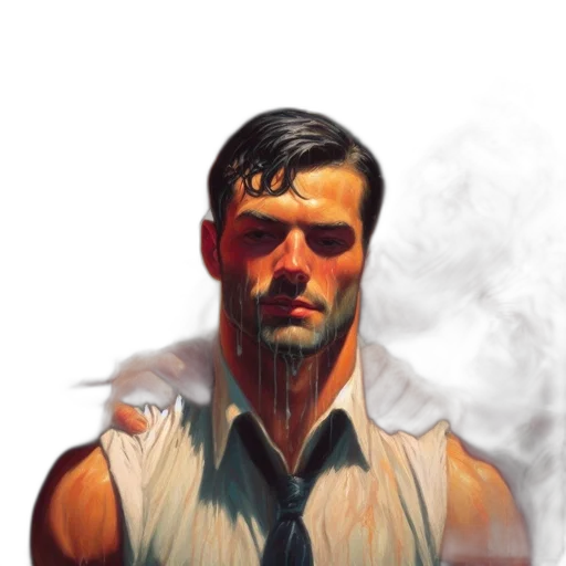 face, jacket, staff, robot transparent PNG cut-out