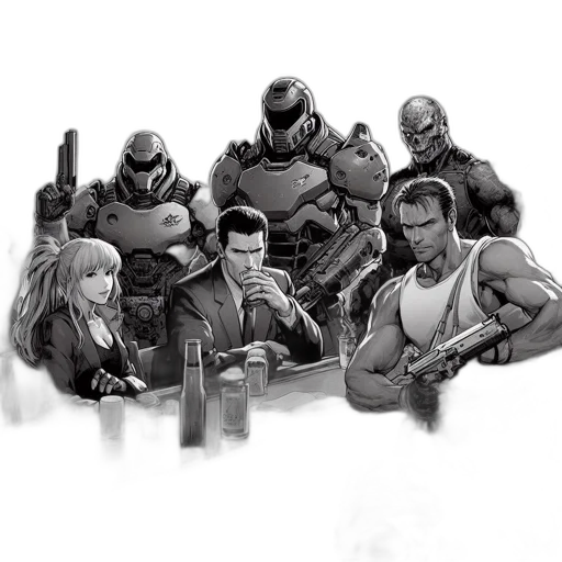 comic book art, concept art, pixel art, fantasy art transparent PNG cut-out