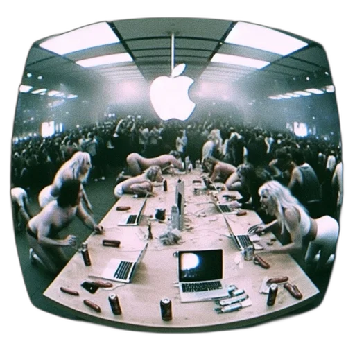 staff, 3d render, apple, store transparent PNG cut-out