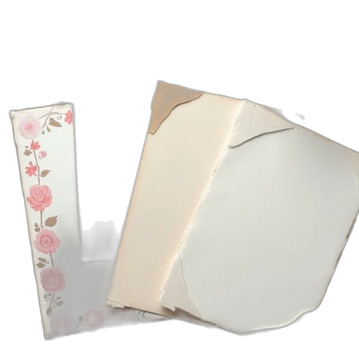 four, letter, papers, different transparent PNG cut-out