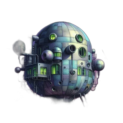 robot, building, concept art, 3d render transparent PNG cut-out