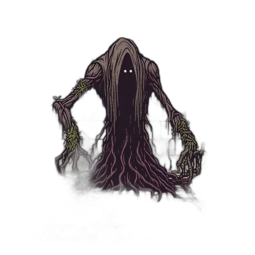 creature, hair, mask, staff transparent PNG cut-out