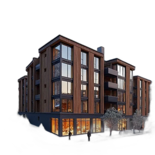 building, 3d render, rendering, new transparent PNG cut-out