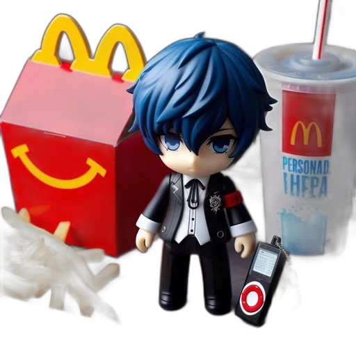 food, robot, vaporwave, 3d render transparent PNG cut-out