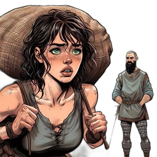 comic book art, concept art, fantasy art, earth tones transparent PNG cut-out