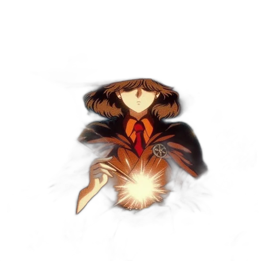 jacket, staff, mask, hair transparent PNG cut-out