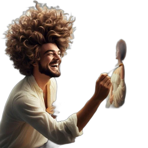 hair, staff, face, mask transparent PNG cut-out