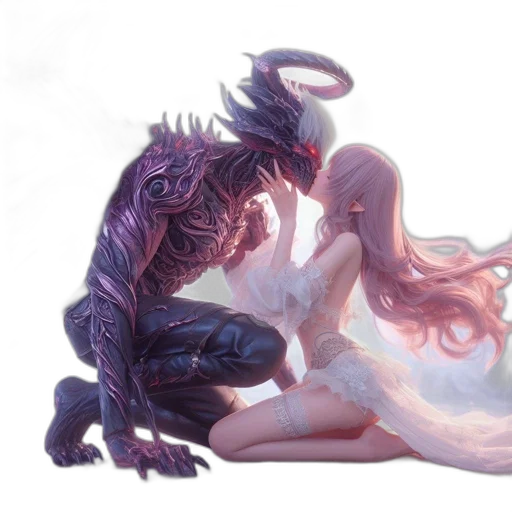 dragon, creature, dress, fantasy art transparent PNG cut-out
