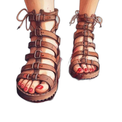 shoes, photorealistic, watercolor, 3d render transparent PNG cut-out