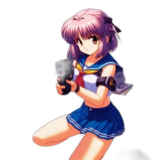 weapon, robot, dress, staff transparent PNG cut-out