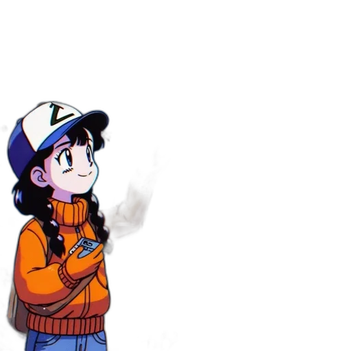 hat, jacket, staff, weapon transparent PNG cut-out