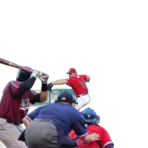 baseball, player, red, uniform transparent PNG cut-out