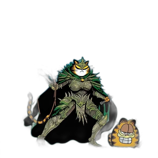 dragon, creature, mask, staff transparent PNG cut-out