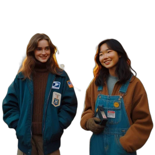 jacket, staff, concept art, 3d render transparent PNG cut-out