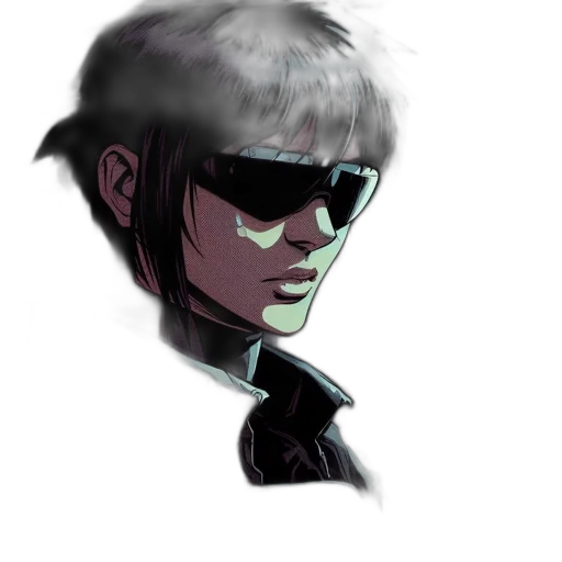 face, jacket, cyberpunk, concept art transparent PNG cut-out