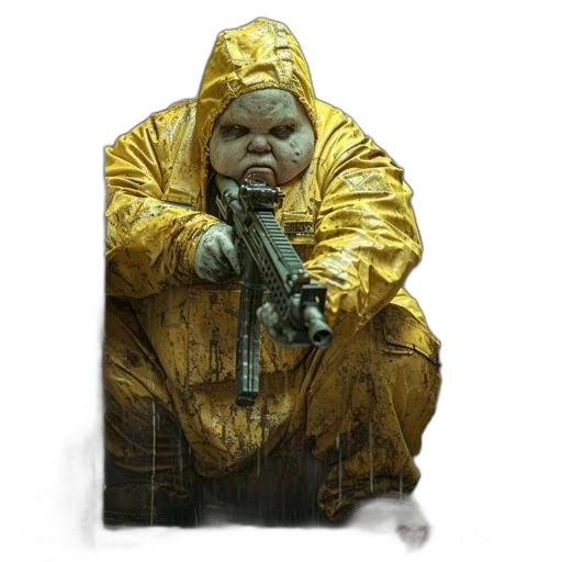 jacket, weapon, face, mask transparent PNG cut-out