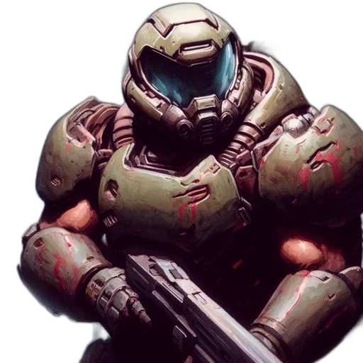 robot, weapon, concept art, 3d render transparent PNG cut-out
