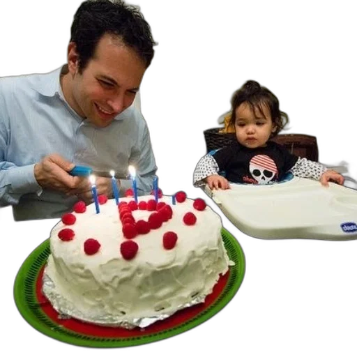 man, lights, candles, birthday transparent PNG cut-out