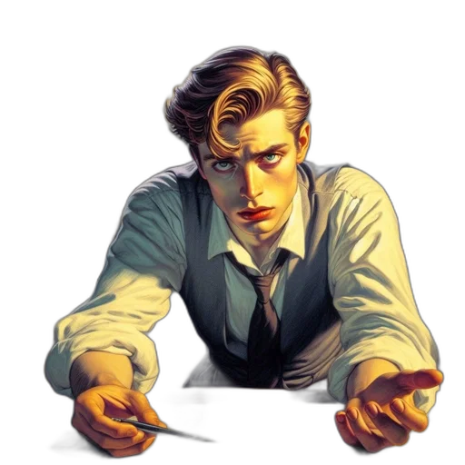 staff, face, comic book art, concept art transparent PNG cut-out