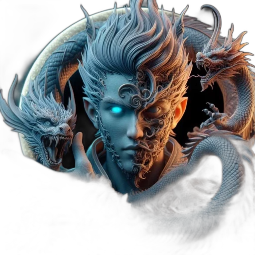 mask, dragon, face, hair transparent PNG cut-out
