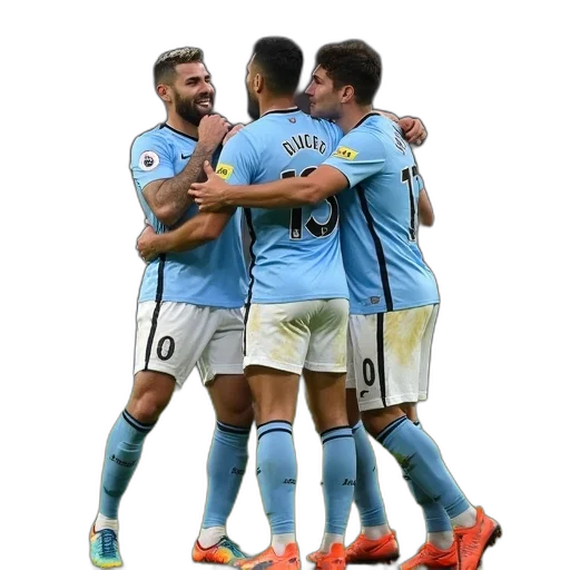 sergio, aguero, congratulated, his transparent PNG cut-out