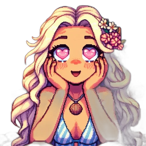 pixel art, anime, cartoon, vaporwave transparent PNG cut-out