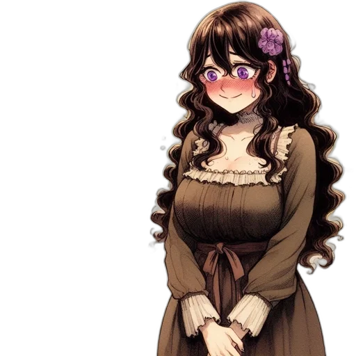 dress, staff, flower, face transparent PNG cut-out