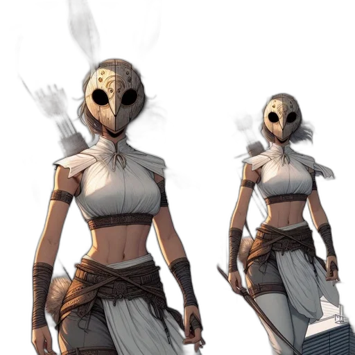 mask, staff, concept art, fantasy art transparent PNG cut-out